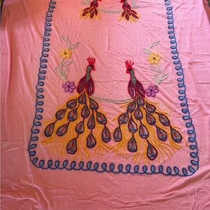 Vintage Chenille Peacock Bedspread